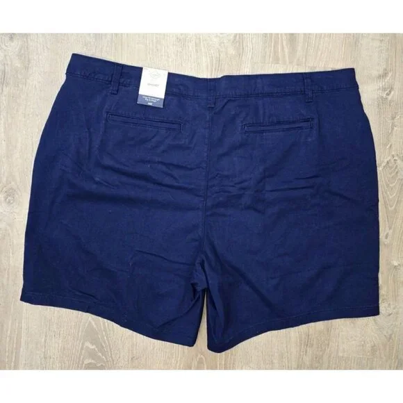 St.John's Bay Womens Short Mid Rise Secretly Slender American Navy Tummy Control - Picture 4 of 7